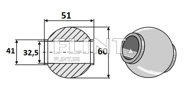 Top link ball (Cat.3; 32,5x60mm) A05130