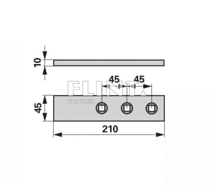 Wear plate 210x45x10mm Horsch 00310092