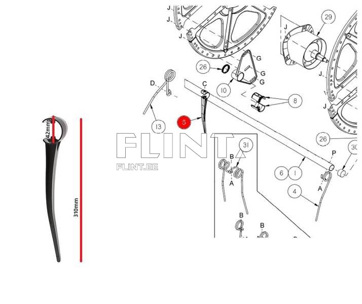 Haspli plastik pii MacDon 137987