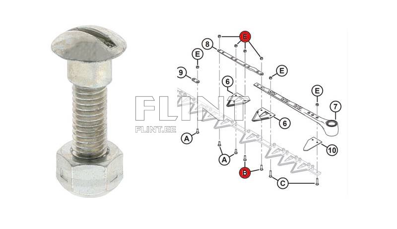 Tera polt+mutter M6x22 MacDon 286476