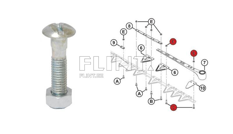 Tera polt+mutter M6x29 MacDon 286477