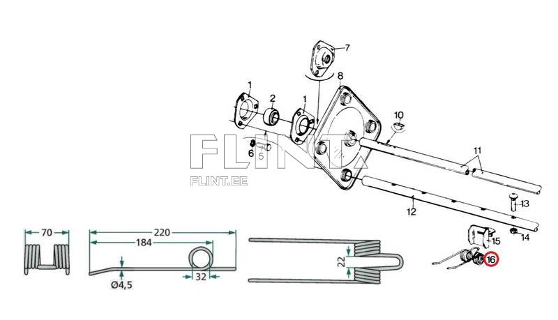 Koguri pii New Holland 80161367, 161367 (220x70x4.5mm; ava 32mm)