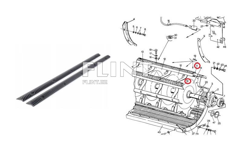 Peksutrumli siinide kmpl (V+P) New Holland 80411995 + 80411996 (L=1295mm)