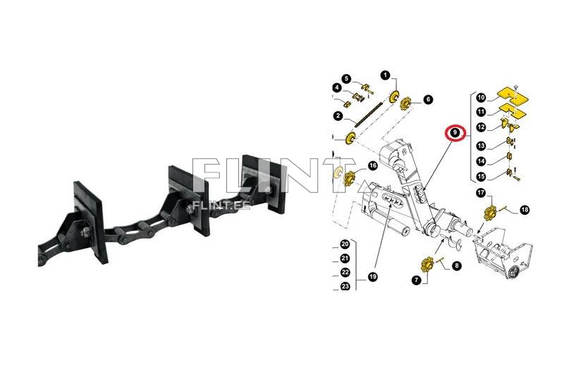 Elevaatori kett New Holland 84022835, 80423639, 84018674 (37 laba, 6127mm)