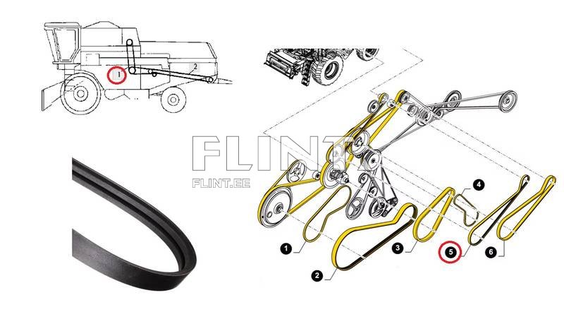 Rihm 2HB-3210La New Holland 84061293 / John Deere Z51707 Optibelt
