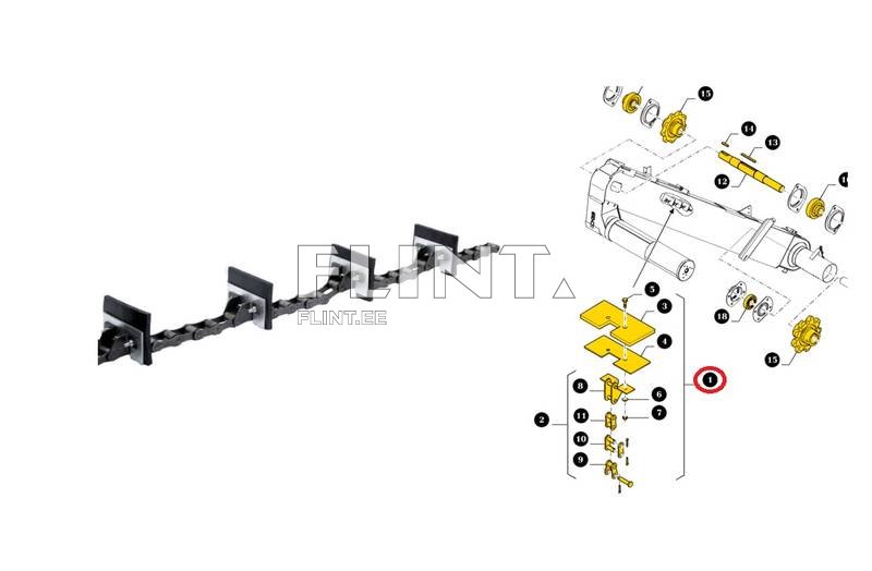 Elevaatori kett New Holland 84980082 (prahi) (23 laba, 5589mm)