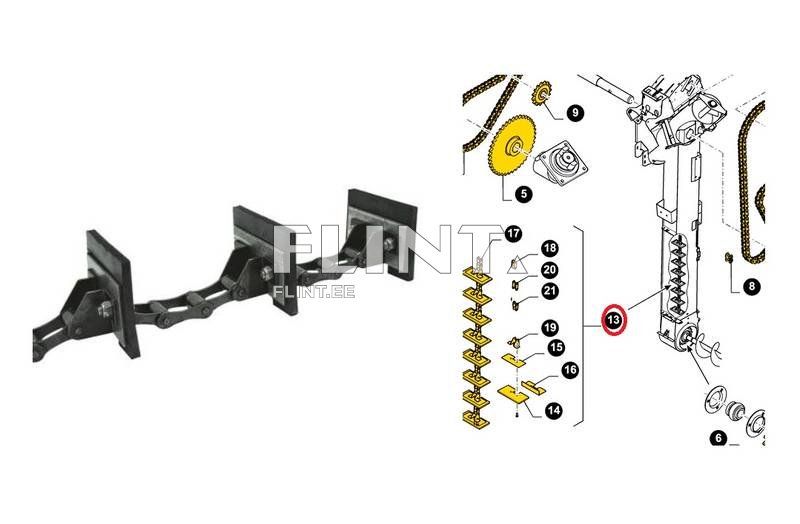 Elevaatori kett New Holland 87538988 (37 laba, 6127mm)