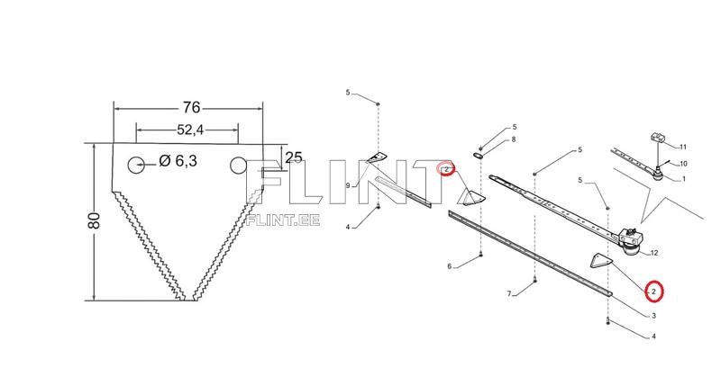 Tera New Holland 87728899 (ava 6mm; paksus 3,0mm)