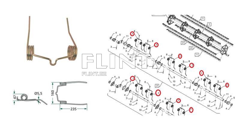 Haspli pii New Holland, Case IH 89819750; 80435428 (235x160x5,5mm)