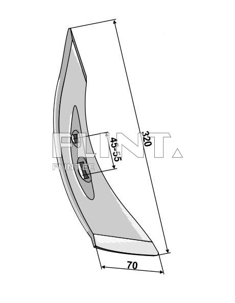 Kärki Solbjerg 320x70x10mm (oikea)  (45-55mm ts-ts)