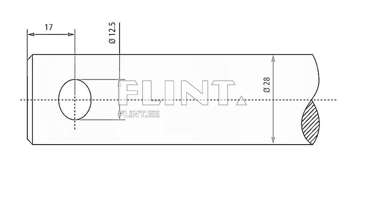 Curved tine 800mm (Ø 28); ava 12,5mm SHW