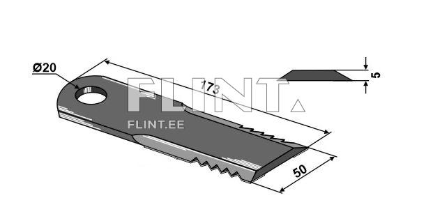 Teräe New Holland 87318316 (172x55x5; reikä 20mm, hammastettu)
