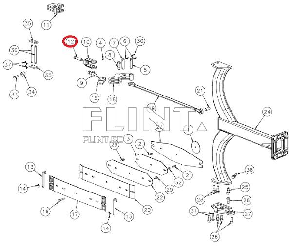 Hargi polt M24x90 10,9 KK067039R Kverneland Hargi polt M24x90 10,9 KK067039R Kverneland
