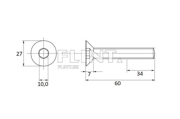 Bolt M14x60 10.9 (DIN7991)
