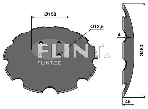 Disc AMAZONE 460x4mm; XL034 (hub 110mm) serrated