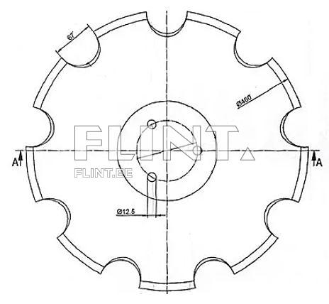 Randaali ketas HORSCH 460x4mm; 23246102 (3-ava)