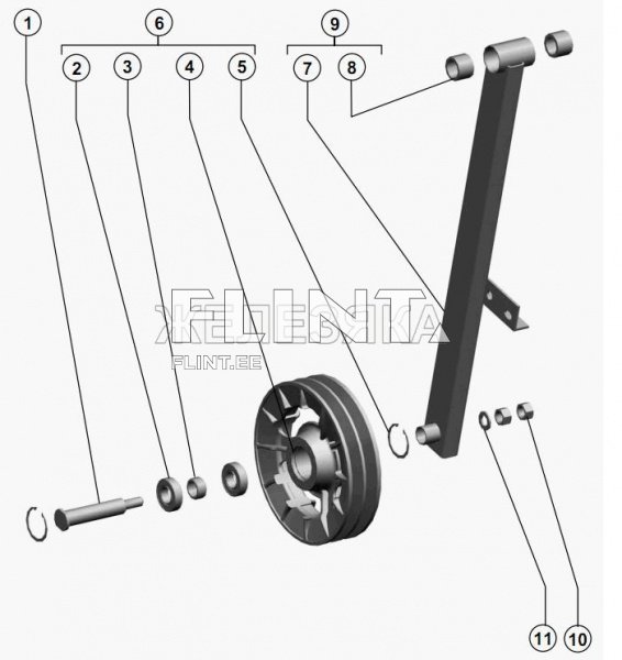 Pulley + lever 10.14.00.060 RSM