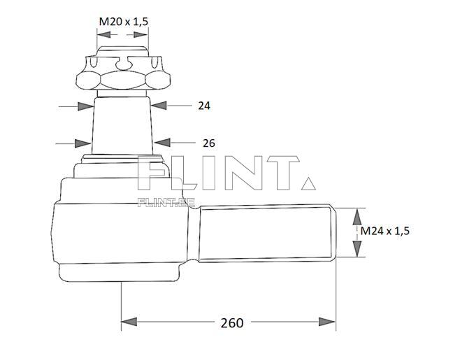 Tie rod end Valtra 6750 (V34051700)