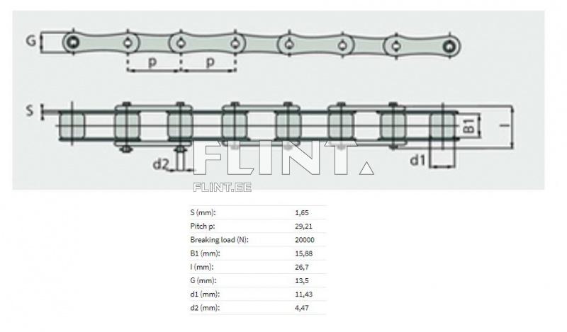 Roller chain 29,21 (S32)