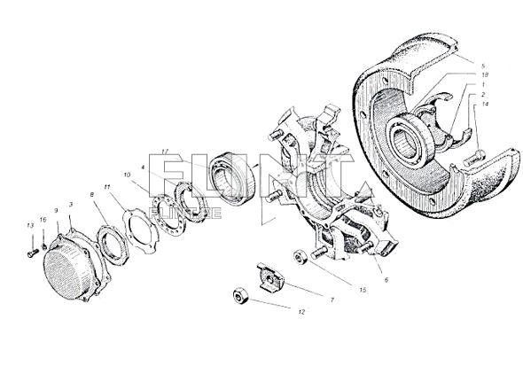 Wheel hub 2PTS-6 (H-12900301) with 6-holes