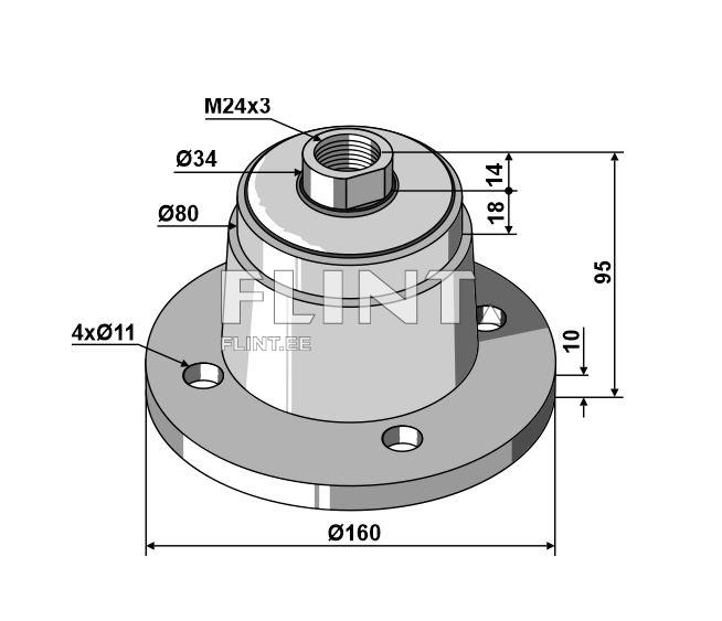 Hub set AMAZONE 971681/78201997 (PDC Ø120mm)