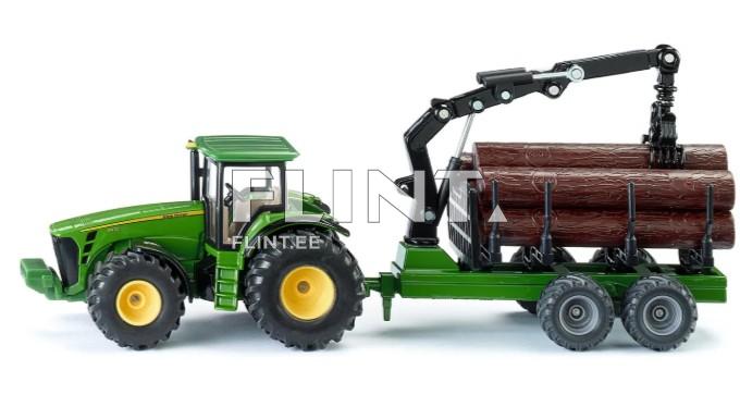 Tracktor John Deere with forestry trailer SIKU 1:50 (255x53x108mm)