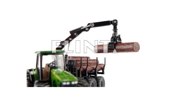 Tracktor John Deere with forestry trailer SIKU 1:50 (255x53x108mm)
