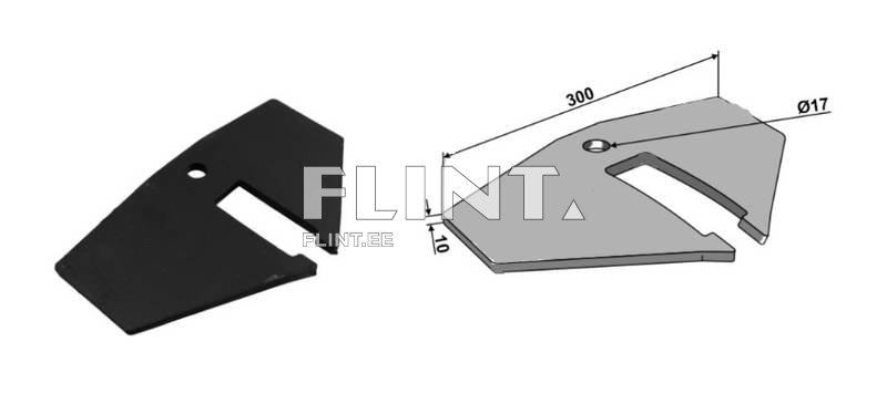 Sweep share 300x10; hole 14mm Simba P09060