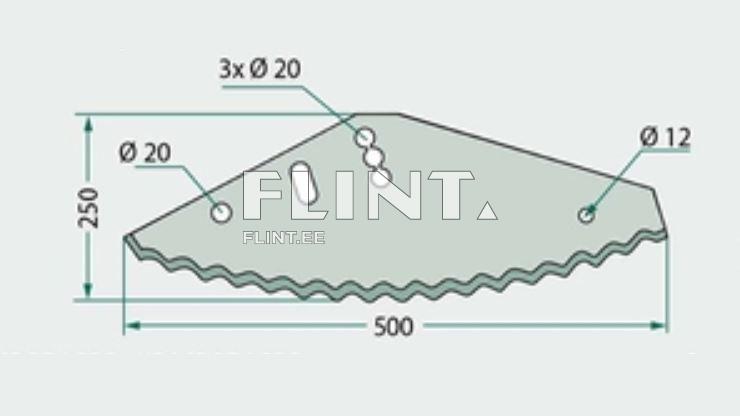 Apevaunun terä 500x250x8mm (Kverneland KDM1050622)