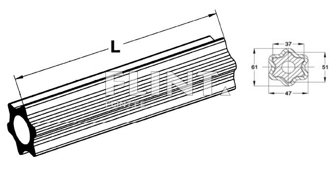 Profile tube star 51mm - L-1000mm (R4) Profile tube star 51mm - L-1000mm (R4)