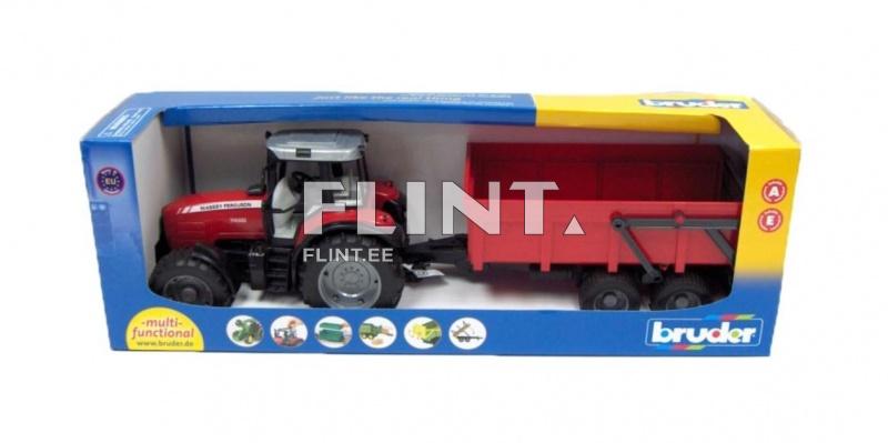 Traktori Massey Ferguson 7480 (67x16,5x17,5cm) + perävaunu Bruder