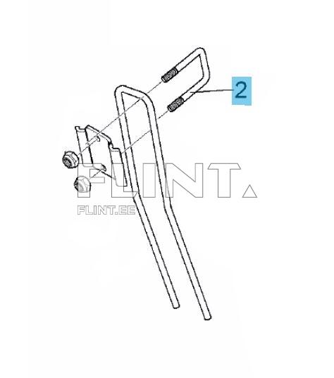 Stirrup bolt M12 (72x62xH84mm) LEMKEN RUBIN 3017787 (following tine)