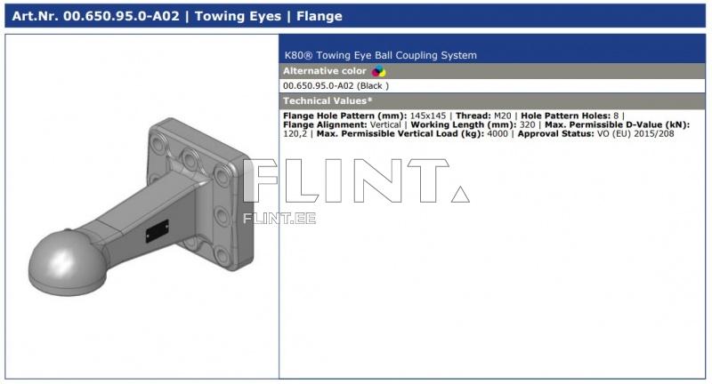Towing eye ball coupling Scharmueller 00.650.95.0 K80® (145x145) 4T