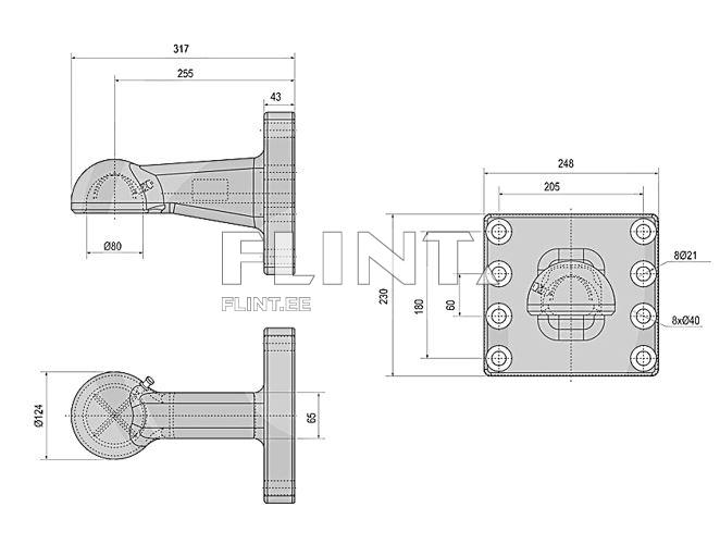 Towing eye ball coupling Scharmueller 00.650.96.0 K80® (205x180) Samson