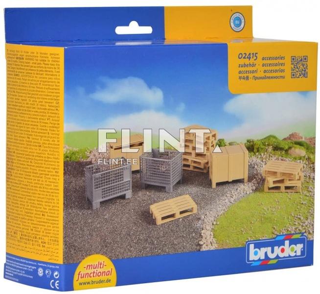 Logistics Set with Pallets, Warehouse and Trailer Bins, and Forklift Crates Bruder Logistics Set with Pallets, Warehouse and Trailer Bins, and Forklift Crates Bruder