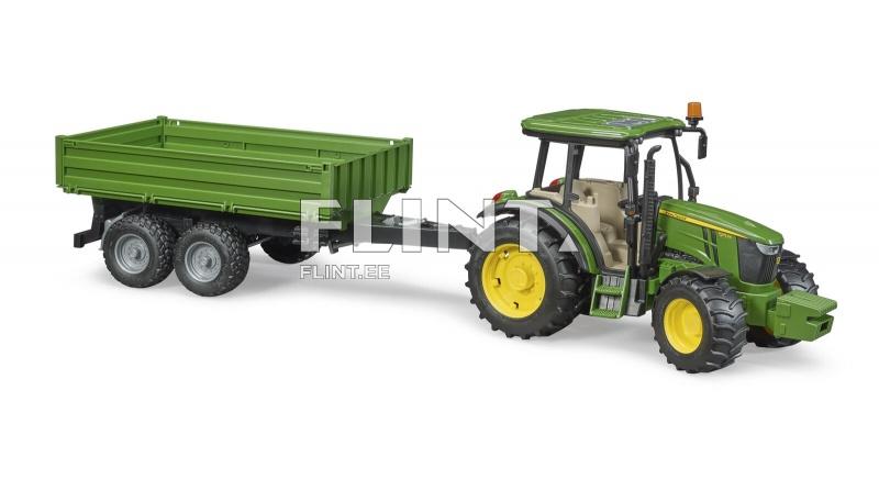 Traktori John Deere 5115M (58,5x27,5x26,8cm) + perävaunu Bruder Traktori John Deere 5115M (58,5x27,5x26,8cm) + perävaunu Bruder
