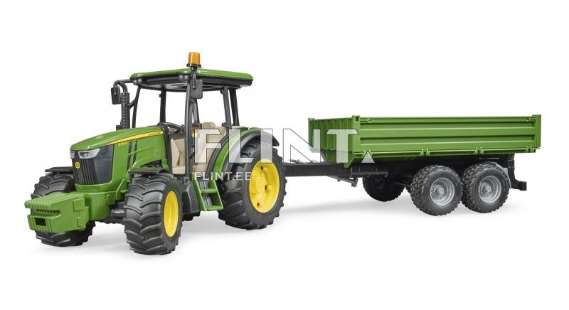 Traktori John Deere 5115M (58,5x27,5x26,8cm) + perävaunu Bruder Traktori John Deere 5115M (58,5x27,5x26,8cm) + perävaunu Bruder