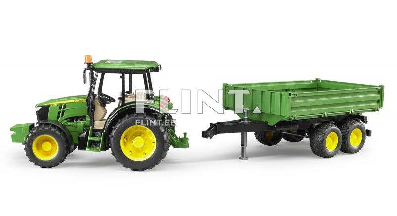 Traktori John Deere 5115M (58,5x27,5x26,8cm) + perävaunu Bruder Traktori John Deere 5115M (58,5x27,5x26,8cm) + perävaunu Bruder
