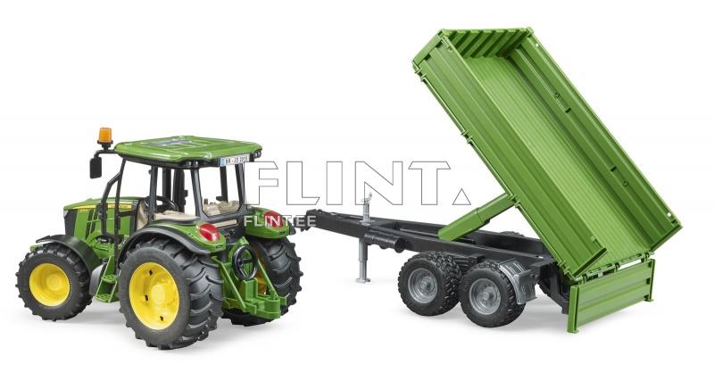 Traktori John Deere 5115M (58,5x27,5x26,8cm) + perävaunu Bruder Traktori John Deere 5115M (58,5x27,5x26,8cm) + perävaunu Bruder