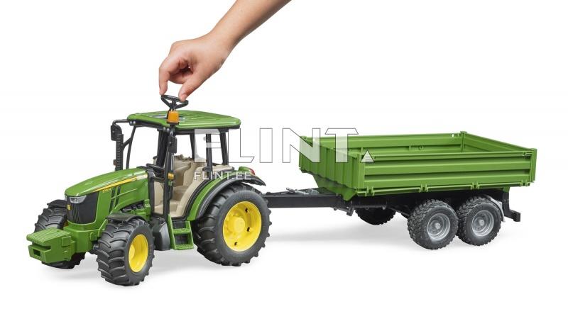Traktori John Deere 5115M (58,5x27,5x26,8cm) + perävaunu Bruder Traktori John Deere 5115M (58,5x27,5x26,8cm) + perävaunu Bruder
