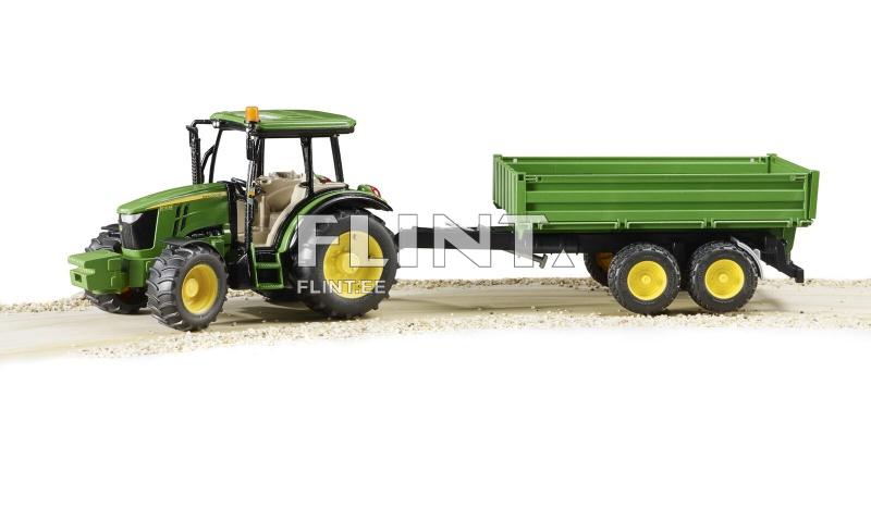 Traktori John Deere 5115M (58,5x27,5x26,8cm) + perävaunu Bruder Traktori John Deere 5115M (58,5x27,5x26,8cm) + perävaunu Bruder