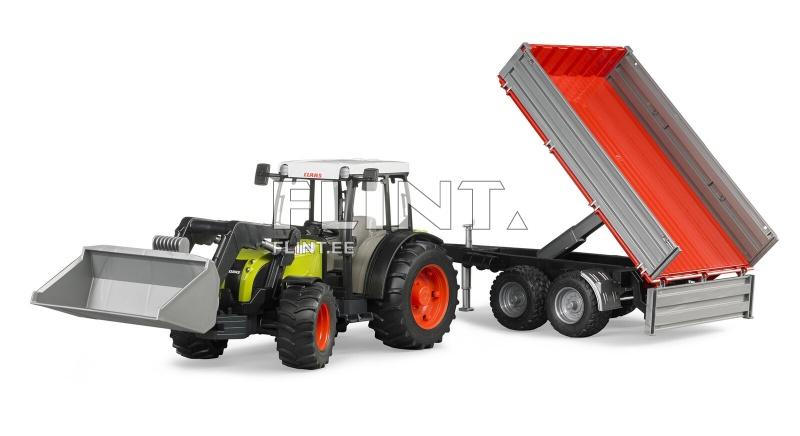 Traktori Claas Nectis 267 F (56,5x12,9x15cm) + etukuormaaja + perävaunu Bruder Traktori Claas Nectis 267 F (56,5x12,9x15cm) + etukuormaaja + perävaunu Bruder