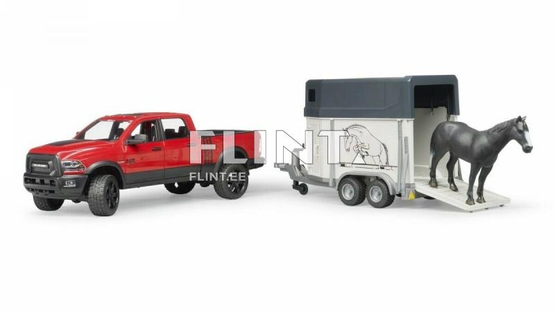 Dodge RAM 2500 lava-auto (40x17x15cm) + hevostraileri ja 1 hevonen (34x14x18,5cm) Bruder Dodge RAM 2500 lava-auto (40x17x15cm) + hevostraileri ja 1 hevonen (34x14x18,5cm) Bruder