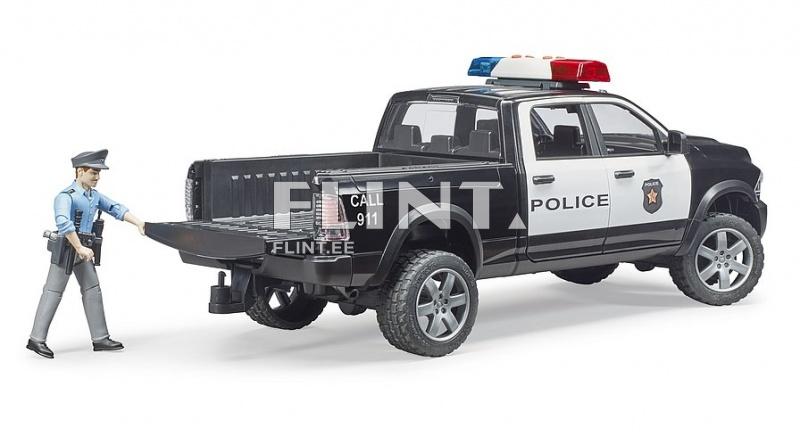 Poliisiauto Dodge Ram 2500 + poliisi (38x13x13cm) Bruder Poliisiauto Dodge Ram 2500 + poliisi (38x13x13cm) Bruder