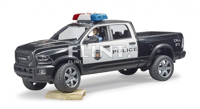 Poliisiauto Dodge Ram 2500 + poliisi (38x13x13cm) Bruder Poliisiauto Dodge Ram 2500 + poliisi (38x13x13cm) Bruder