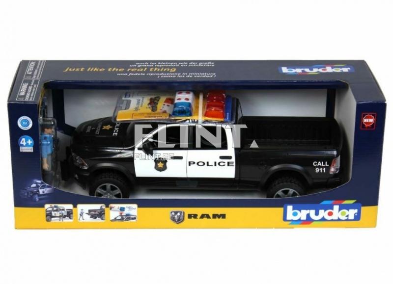 Poliisiauto Dodge Ram 2500 + poliisi (38x13x13cm) Bruder