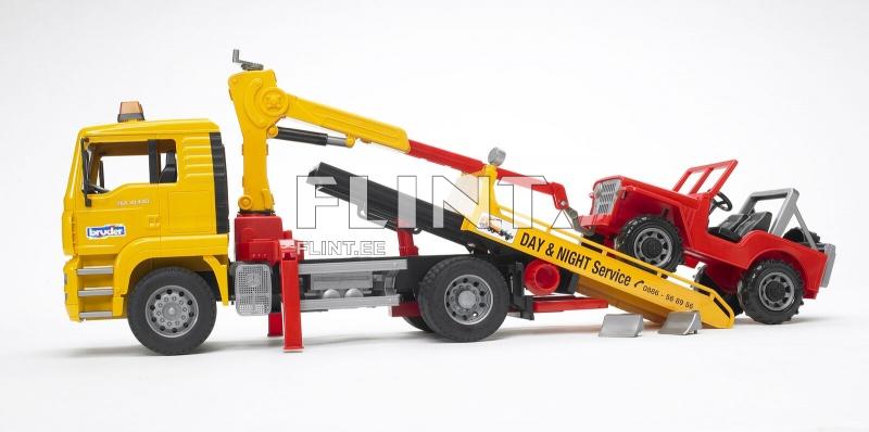 Hinausauto MAN TGA (49,5x18,5x25,5cm) + Jeep Bruder Hinausauto MAN TGA (49,5x18,5x25,5cm) + Jeep Bruder