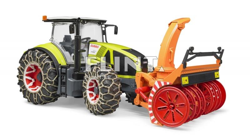 Traktori Claas Axion 950 (48x18x21cm) lumiketjuilla ja lumilingolla Bruder Traktori Claas Axion 950 (48x18x21cm) lumiketjuilla ja lumilingolla Bruder