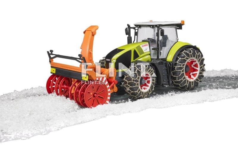 Traktori Claas Axion 950 (48x18x21cm) lumiketjuilla ja lumilingolla Bruder Traktori Claas Axion 950 (48x18x21cm) lumiketjuilla ja lumilingolla Bruder