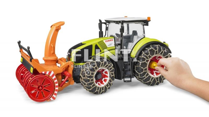 Traktori Claas Axion 950 (48x18x21cm) lumiketjuilla ja lumilingolla Bruder Traktori Claas Axion 950 (48x18x21cm) lumiketjuilla ja lumilingolla Bruder
